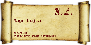 Mayr Lujza névjegykártya